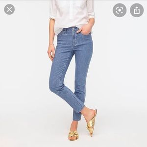 J Crew Railroad Stripe high rise toothpick Jean